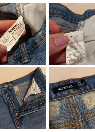 Трендовая джинсовая юбка юбка с потертостями8 фото