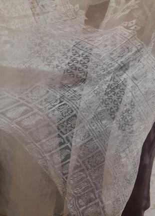 Невесомый шелковый шарф  палантин из  натуральной органзы7 фото