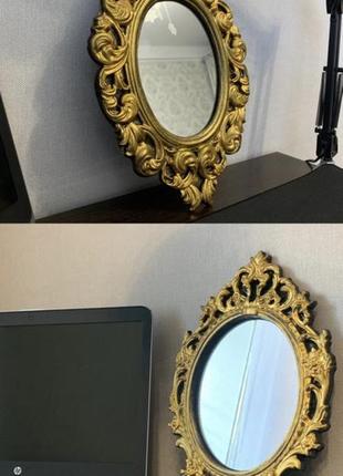 Винтаж винтажное настенное зеркало вензели барокко золотое старинное люстерко...