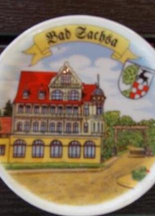Немецкая настенная тарелочка bad gachsa (д-9.5см)германия