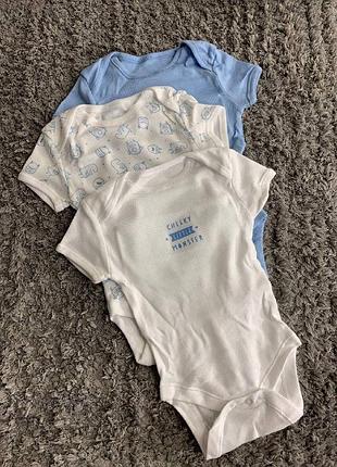 Набор боди ребенку primark повседневные хлопок органический 3 шт испания 3-6 м. 68 см.