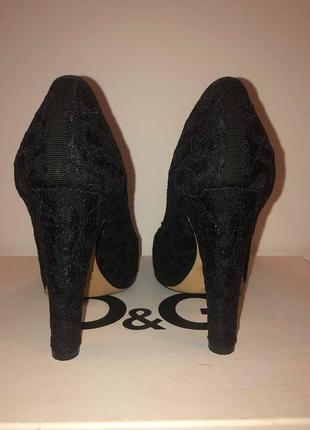 Черные кружевные туфли dolce & gabbana4 фото