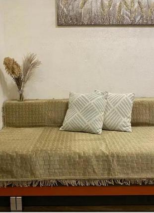 Комплект покривал гобелен велюровий на великий диван та два крісла