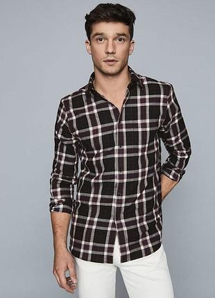 Брендовая мужская рубашка в клетку reiss
