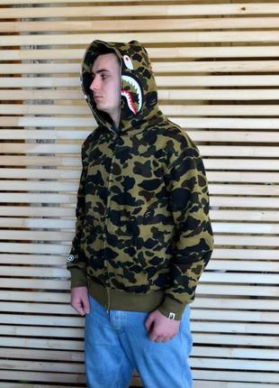 Худі bape shark camo green1 фото