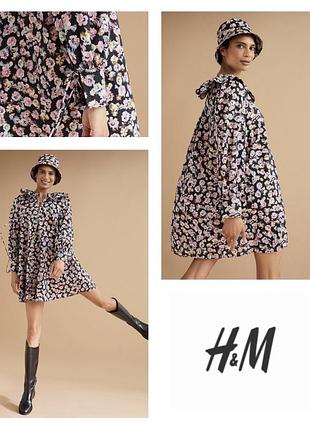 Новое свободное хлопковое ярусное платье h&m свободного кроя оверсайз 100% хлопок/коттон