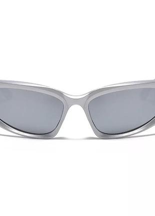Окуляри очки спорт спортшик тренд модні сріблясті темні нові uv4005 фото