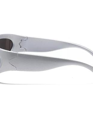 Окуляри очки спорт спортшик тренд модні сріблясті темні нові uv4006 фото