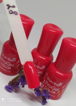 Гель лак 28 ( красный с блестками)