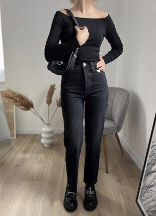 Черные прямые джинсы straight zara