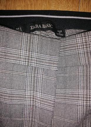 Клетчатые брюки zara basic p. s2 фото