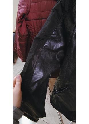 Чодовіча байкерська куртка із штучної шкіри чорна шкірянка9 фото