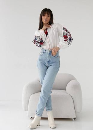 Сорочка вишиванка з квітковим принтом блуза вишита4 фото