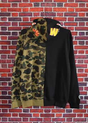 Худі bape shark full zip green/black5 фото