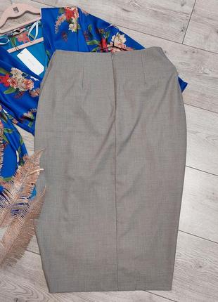 Итальянская оригинальная серая юбка миди карандаш millor( размер 38)4 фото