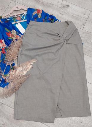 Итальянская оригинальная серая юбка миди карандаш millor( размер 38)5 фото