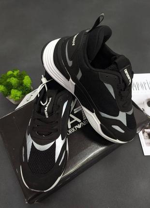 Кроссовки emporio armani черные / мужские кроссовки из экокожи армани1 фото