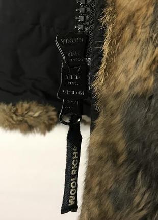Woolrich зимняя теплая натуральная куртка пуховик с мехом кролик7 фото