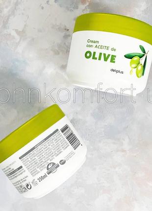 Зволожуючий крем для тіла deliplus de olive 250 ml5 фото