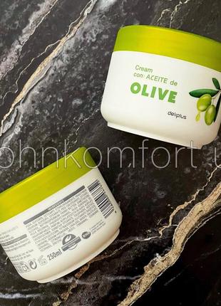 Увлажняющий крем для тела deliplus de olive 250 ml2 фото