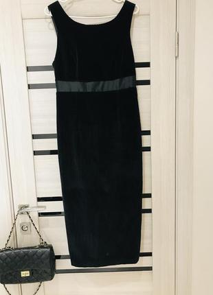 🖤брендовое базовое велюровое платье с обнаженной спинкой и бантиком1 фото