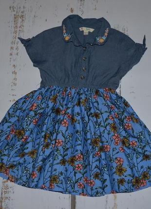 Сукня з вишивкою на комірі yumi на 3-4 роки