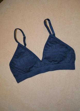 М'який бюстгальтер без кісточок elle, бюстгальтер бра без кісточок синій, топ із вставними чашечками