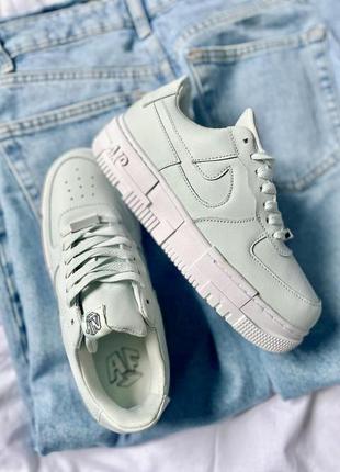 Прекрасные женские кроссовки nike air force 1 pixel mint мятные светло-бирюзовые