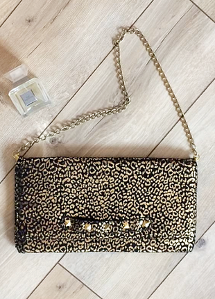 Betsey johnson black & gold клатч-сумочка на ланцюжку, 36,5см*18,5см1 фото