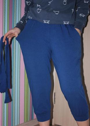 Синие бриджи с поясом и боковыми карманами. размер 40 42 l xl2 фото