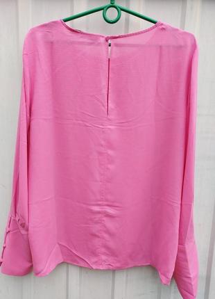 Базова блуза рожева прямого силуету з гладкої тканини mango4 фото