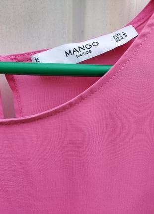 Базова блуза рожева прямого силуету з гладкої тканини mango5 фото