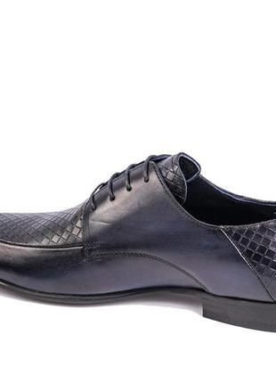 Кожаные туфли темно-синего цвета 41 и 44 размер. стильная обувь!2 фото