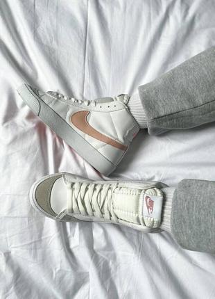 Nike blazer mid vintage 77 white pink5 фото
