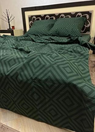 Комплект постельного белья из бязь-люкс, карат зеленый2 фото
