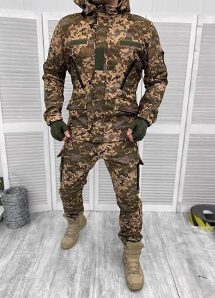 💛💙наложка! демісезонний тактичний софтшел костюм пиксель, піксель 👍