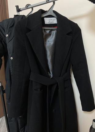 Чорне пальто кашемір4 фото