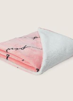 Плюшевое одеяло виктория секрет теплый плед victoria's secret классный подарок2 фото
