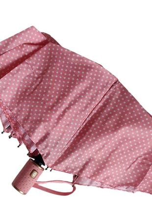 Розовый зонт в горошек3 фото