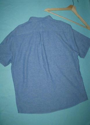 Мужская льняная рубашка george xl 50р., с хлопком2 фото
