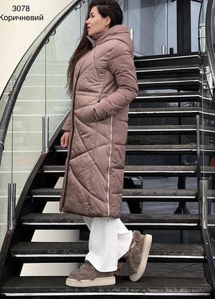Куртка женская зима длинная (пальто)4 фото