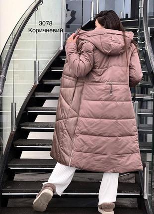 Куртка женская зима длинная (пальто)6 фото