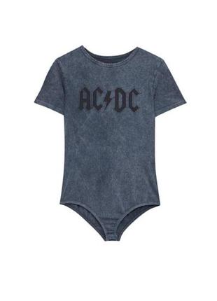 Боді футболка pull&bear ac/dc