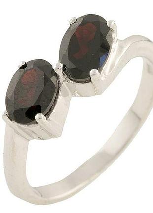 Серебряное кольцо с натуральным гранатом (0563138) 17.5 размер