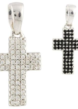 Серебряный крестик с фианитами (0460987)