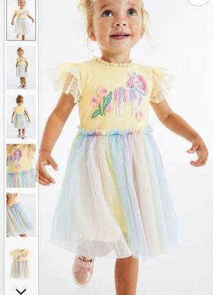 🦄бомбезное платье unicorn с любимым единорожкой next 3мес-7лет💣💕