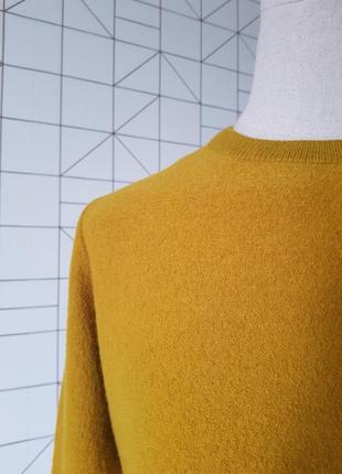 Стильний гірчичний светр cos оригінал, шерстяний светр cos,  в'язаний укорочений светр з вовни7 фото