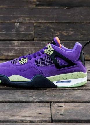 Nike air jordan retro 4 paris purple suede3 фото