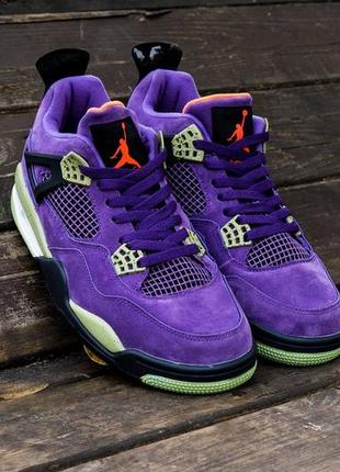 Nike air jordan retro 4 paris purple suede2 фото