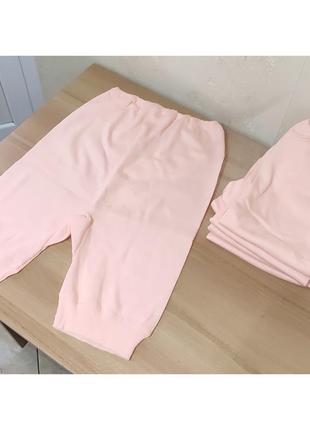 Розовые персиковые женские высокие трусы шорты панталоны полушерсть2 фото